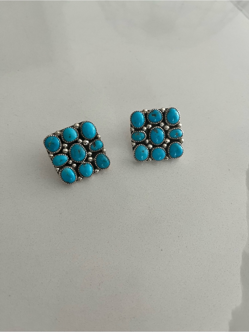 🦋On Reserve Do Not Purchase🦋Navajo Turquoise Cluster Earrings - Picture 5 of 8